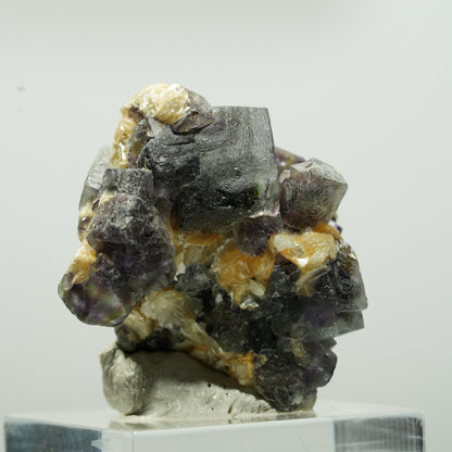 Bunte Phantom Fluorit Würfel, Schörl Turmalin, Muskovit Erongo, Namibia 29*28*26mm #13646