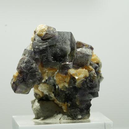 Bunte Phantom Fluorit Würfel, Schörl Turmalin, Muskovit Erongo, Namibia 29*28*26mm #13646