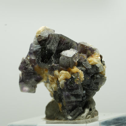 Bunte Phantom Fluorit Würfel, Schörl Turmalin, Muskovit Erongo, Namibia 29*28*26mm #13646