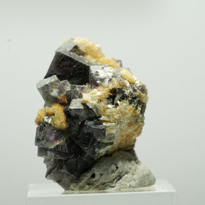 Bunte Phantom Fluorit Würfel, Schörl Turmalin, Muskovit Erongo, Namibia 29*28*26mm #13646