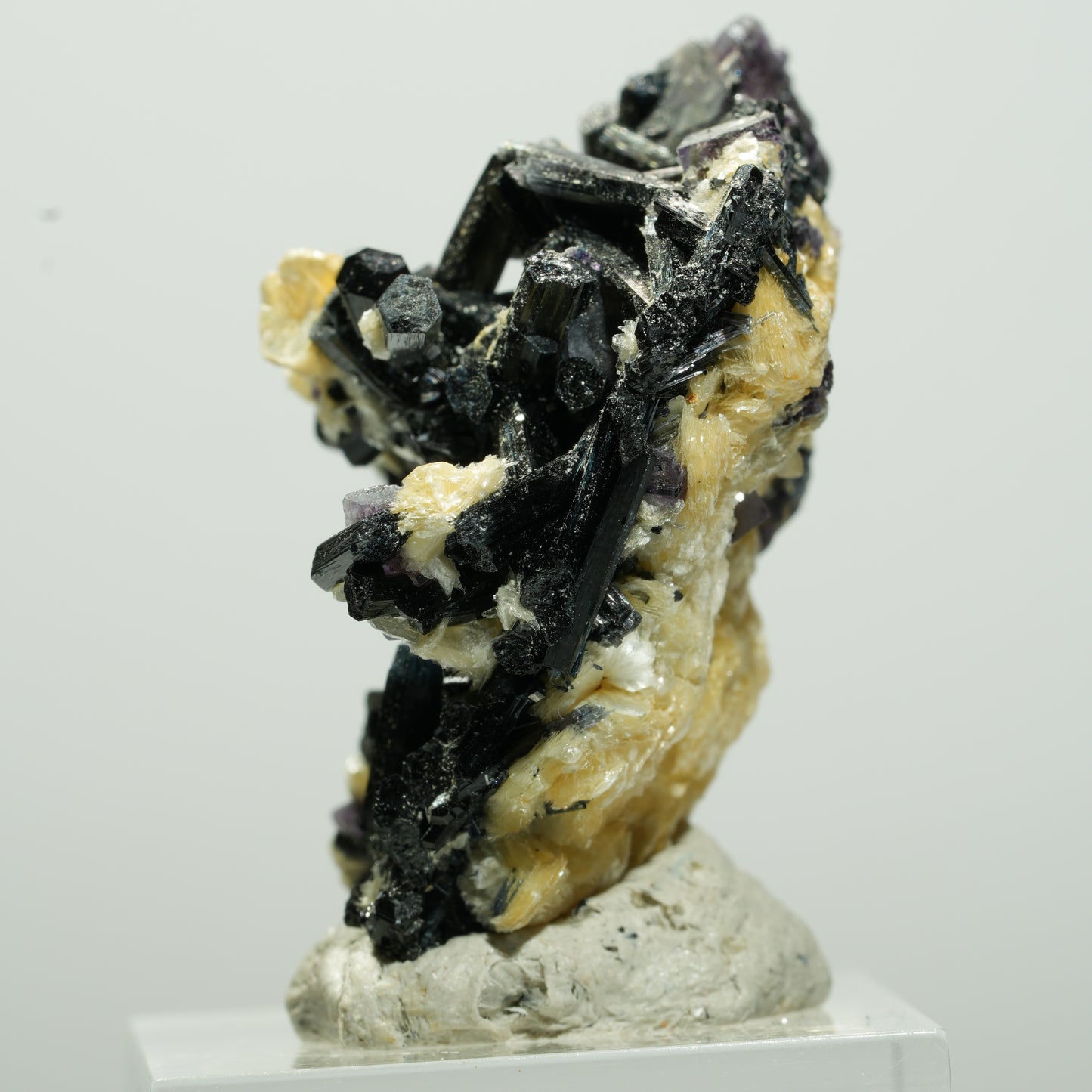 Bunte Phantom Fluorit Würfel, Schörl Turmalin, Muskovit Erongo, Namibia 40*32*22mm #13647