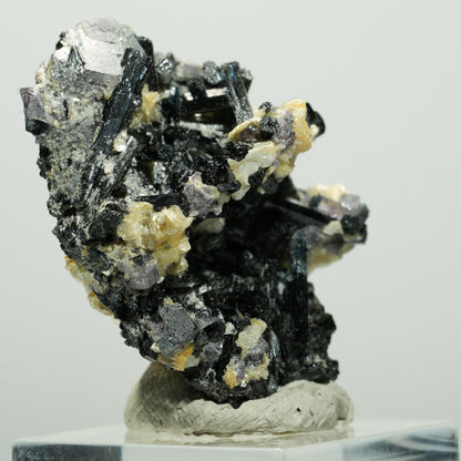 Bunte Phantom Fluorit Würfel, Schörl Turmalin, Muskovit Erongo, Namibia 40*32*22mm #13647