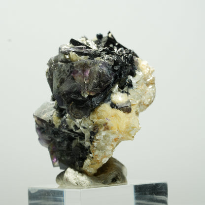 Bunte Phantom Fluorit Würfel, Schörl Turmalin, Muskovit Erongo, Namibia 46*46*33mm #13649