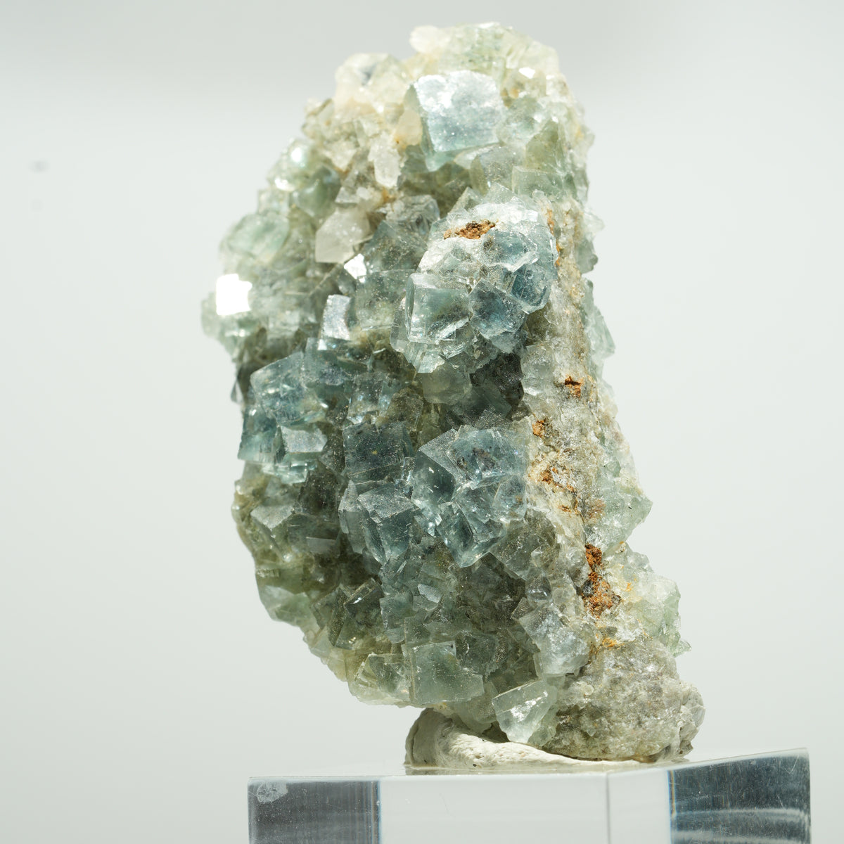 Cuboctaèdre de fluorine fantôme rare, sur gangue de quartz, Okorusu double face, Namibie 63*34*23mm #13650