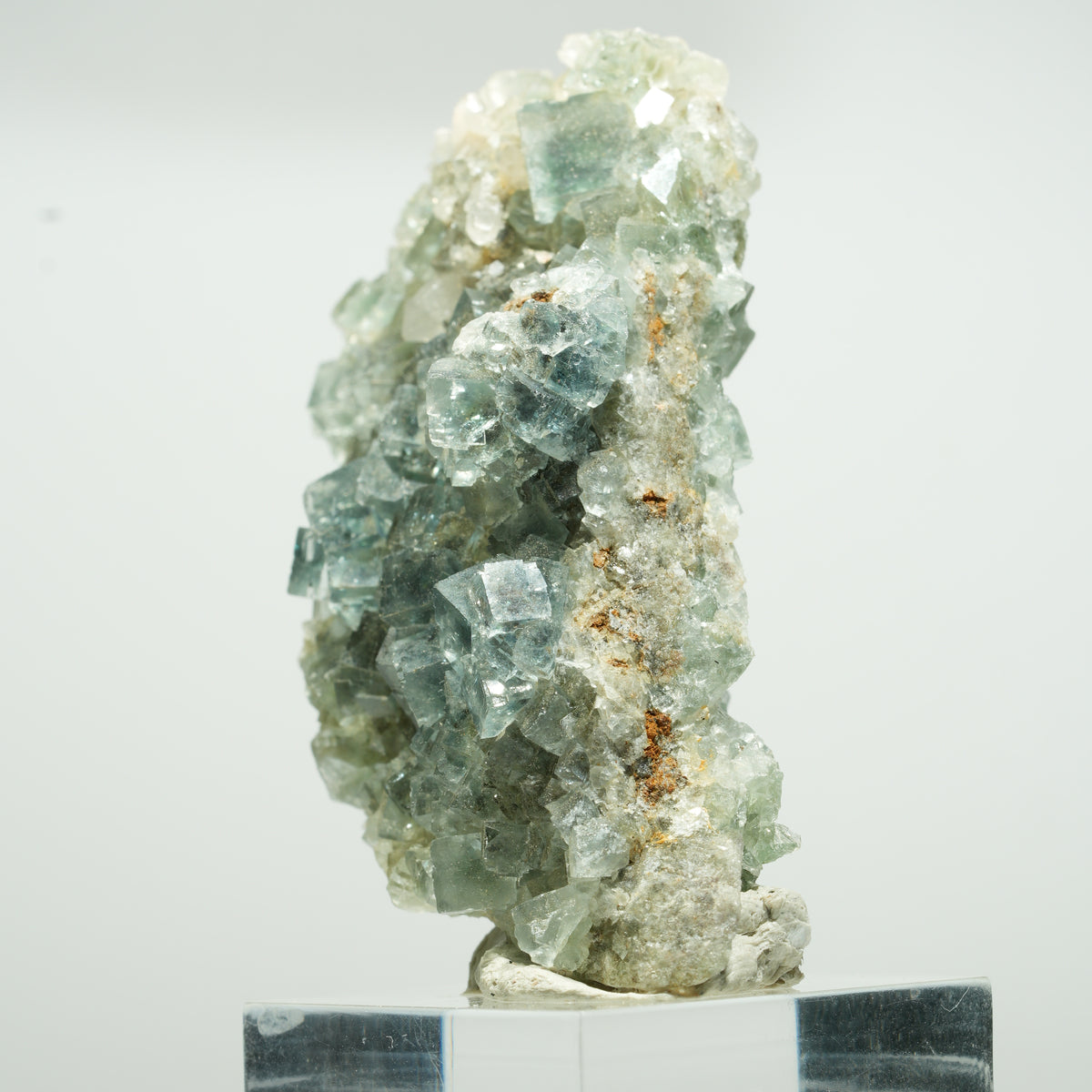 Cuboctaèdre de fluorine fantôme rare, sur gangue de quartz, Okorusu double face, Namibie 63*34*23mm #13650
