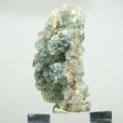 Cuboctaèdre de fluorine fantôme rare, sur gangue de quartz, Okorusu double face, Namibie 63*34*23mm #13650