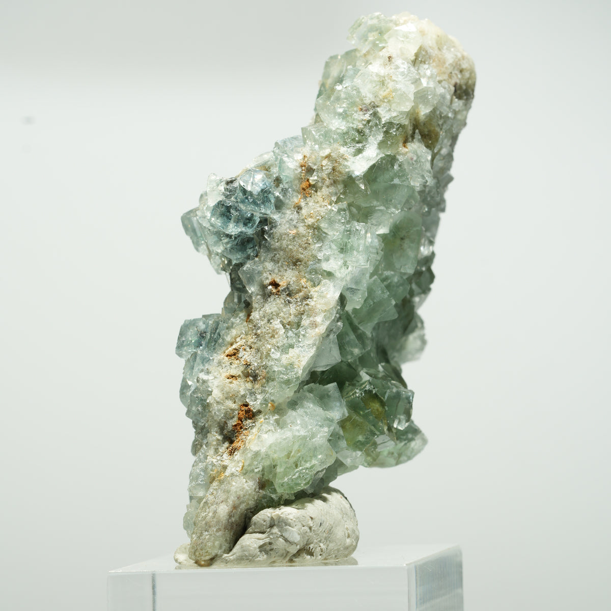 Cuboctaèdre de fluorine fantôme rare, sur gangue de quartz, Okorusu double face, Namibie 63*34*23mm #13650