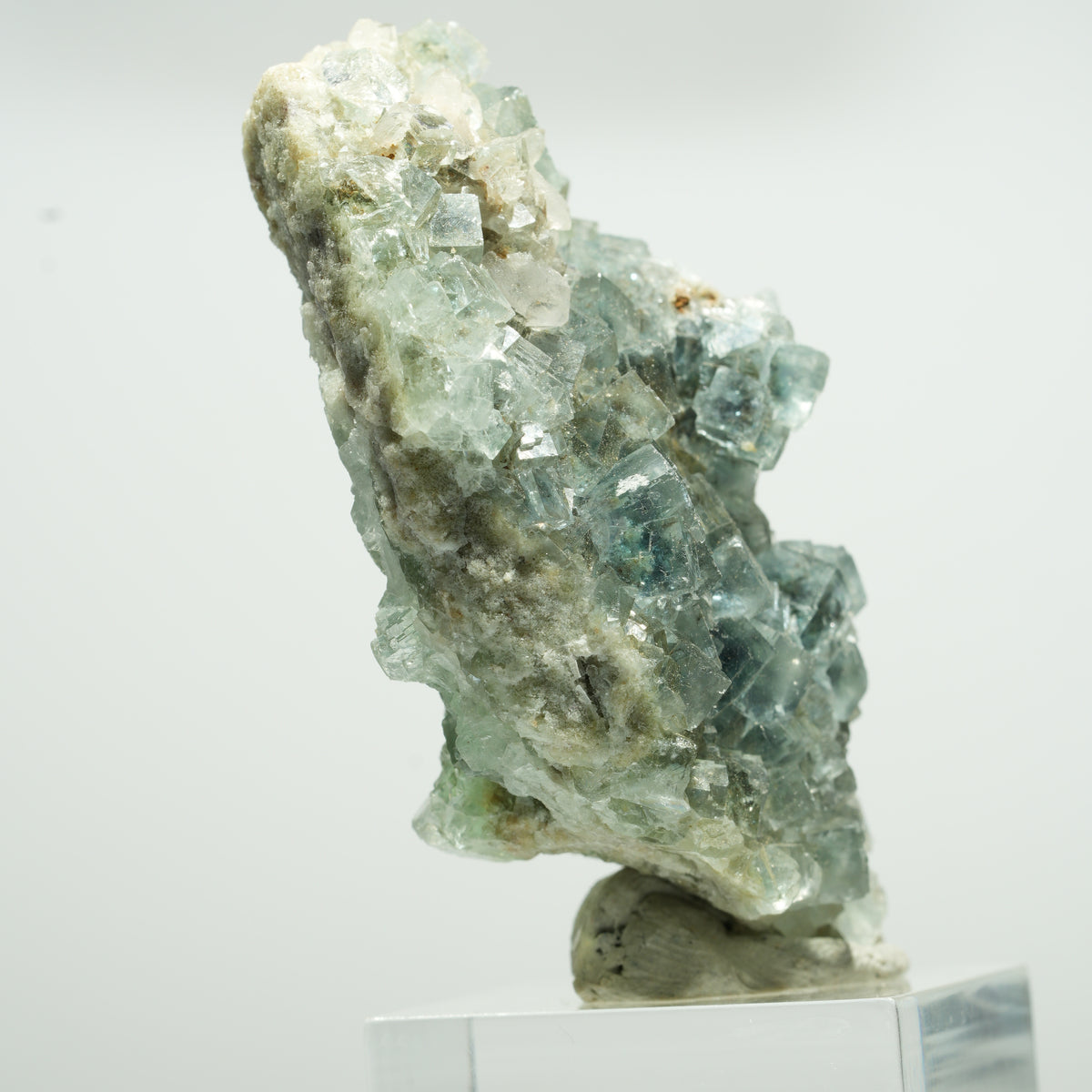 Cuboctaèdre de fluorine fantôme rare, sur gangue de quartz, Okorusu double face, Namibie 63*34*23mm #13650