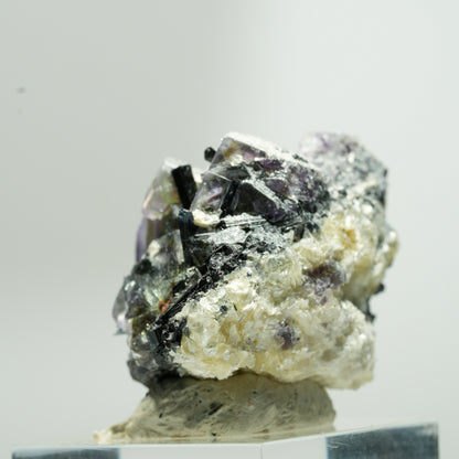 Bunte Phantom Fluorit Würfel, Schörl Turmalin, Muskovit Erongo, Namibia 37*28*26mm #13651