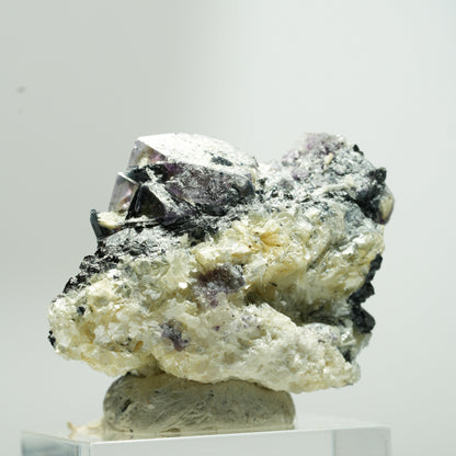 Bunte Phantom Fluorit Würfel, Schörl Turmalin, Muskovit Erongo, Namibia 37*28*26mm #13651
