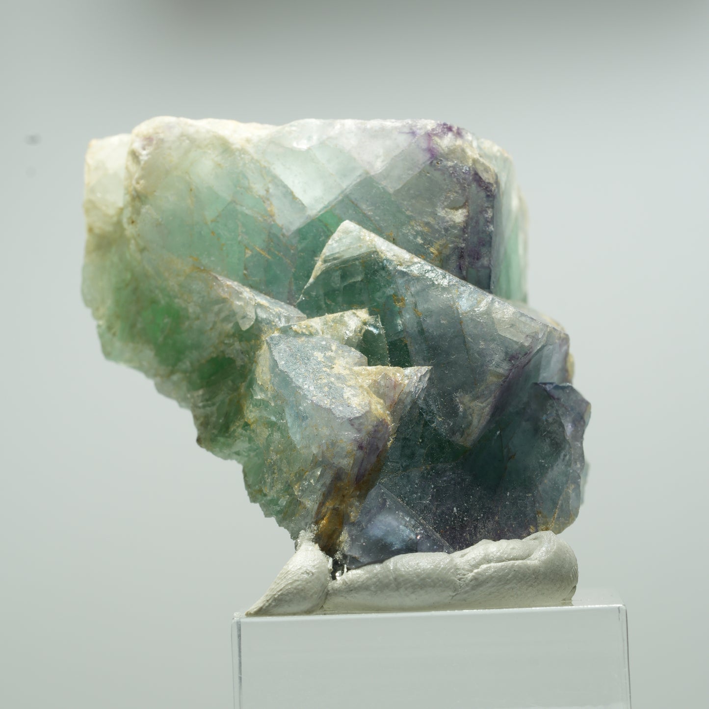 Seltene Phantom Fluorit Würfel Stufe, grün lila Erongo, Namibia 50*38*28mm #13652