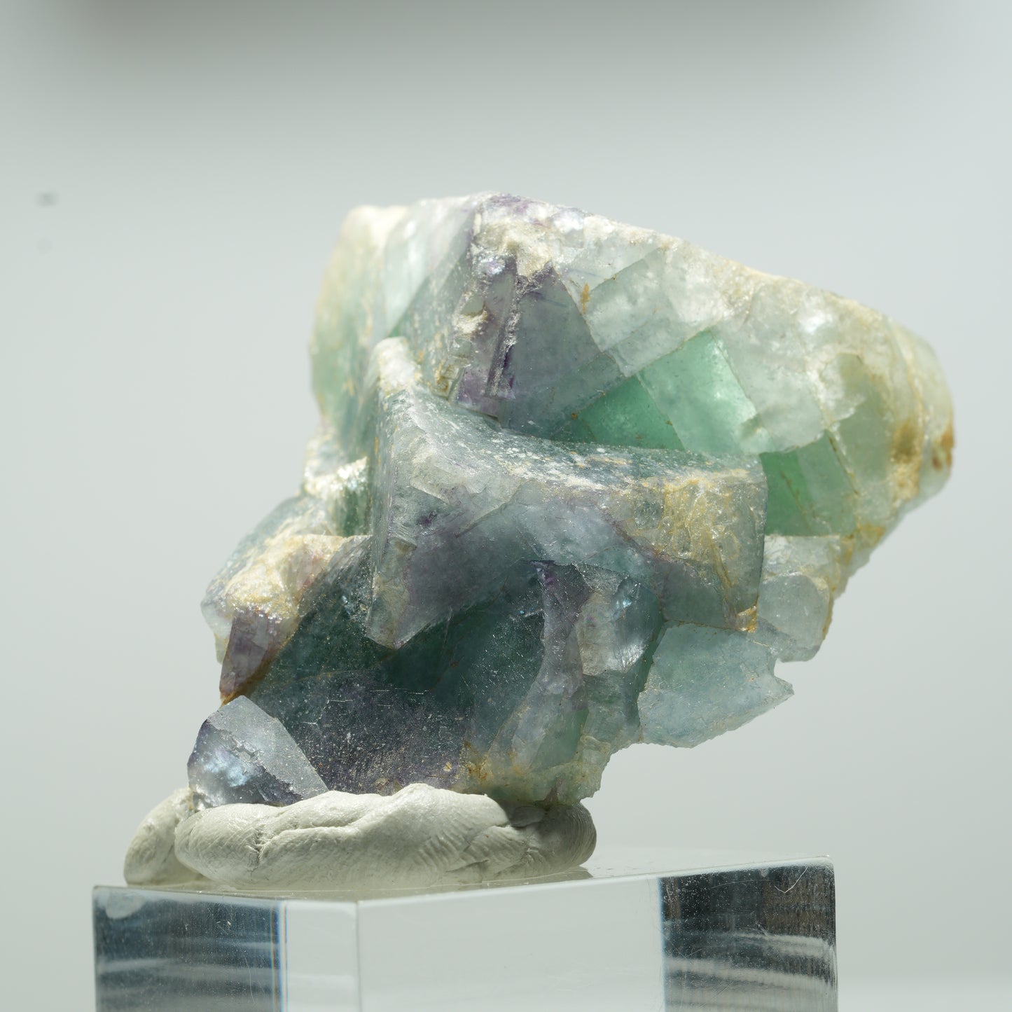 Seltene Phantom Fluorit Würfel Stufe, grün lila Erongo, Namibia 50*38*28mm #13652