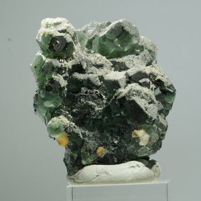 Phantom Fluorit hexagonal, Schörl Turmalin, Muskovit, Hyalit Erongo, Namibia 53*42*30mm #13653