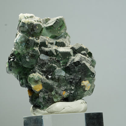 Phantom Fluorit hexagonal, Schörl Turmalin, Muskovit, Hyalit Erongo, Namibia 53*42*30mm #13653