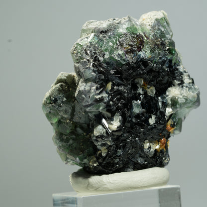 Phantom Fluorit hexagonal, Schörl Turmalin, Muskovit, Hyalit Erongo, Namibia 53*42*30mm #13653