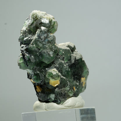 Phantom Fluorit hexagonal, Schörl Turmalin, Muskovit, Hyalit Erongo, Namibia 53*42*30mm #13653