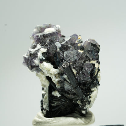 Bunte Phantom Fluorit Würfel, Schörl Turmalin, Muskovit Erongo, Namibia 35*25*25mm #13654