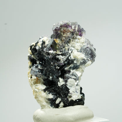 Bunte Phantom Fluorit Würfel, Schörl Turmalin, Muskovit Erongo, Namibia 35*25*25mm #13654