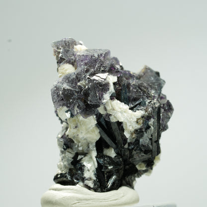 Bunte Phantom Fluorit Würfel, Schörl Turmalin, Muskovit Erongo, Namibia 35*25*25mm #13654