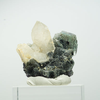 Seltene klare Phantom Fluorit Würfel, Quarz Stufe Okorusu, Namibia 29*29*19mm #13655