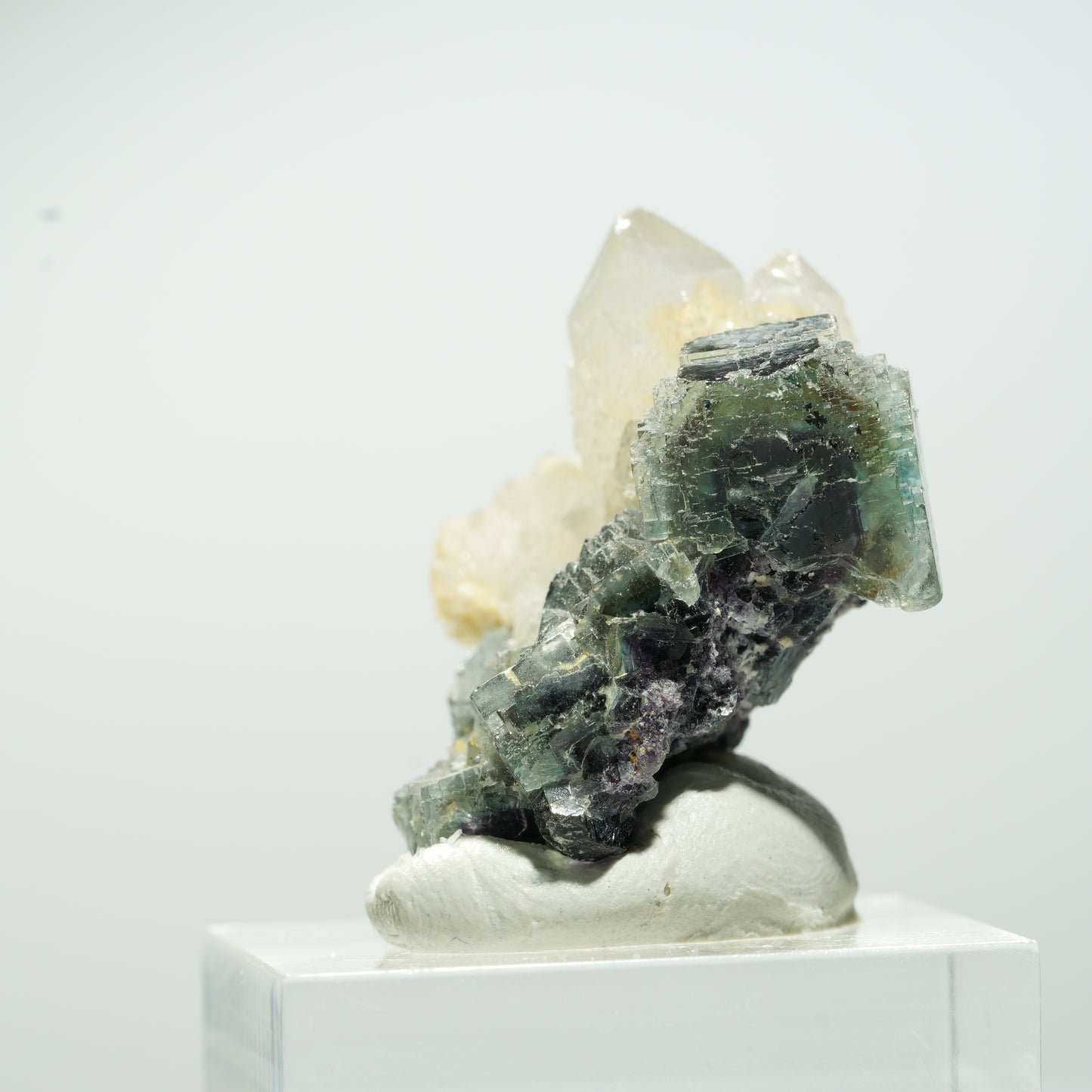 Seltene klare Phantom Fluorit Würfel, Quarz Stufe Okorusu, Namibia 29*29*19mm #13655