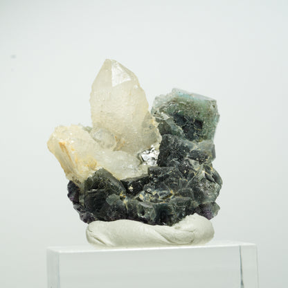 Seltene klare Phantom Fluorit Würfel, Quarz Stufe Okorusu, Namibia 29*29*19mm #13655