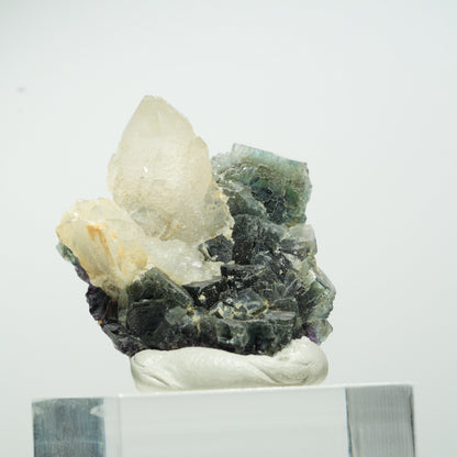 Seltene klare Phantom Fluorit Würfel, Quarz Stufe Okorusu, Namibia 29*29*19mm #13655
