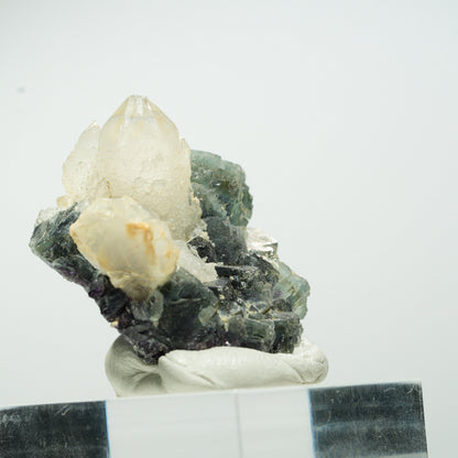 Seltene klare Phantom Fluorit Würfel, Quarz Stufe Okorusu, Namibia 29*29*19mm #13655