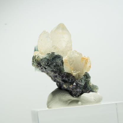 Seltene klare Phantom Fluorit Würfel, Quarz Stufe Okorusu, Namibia 29*29*19mm #13655
