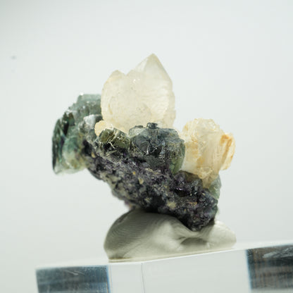 Seltene klare Phantom Fluorit Würfel, Quarz Stufe Okorusu, Namibia 29*29*19mm #13655