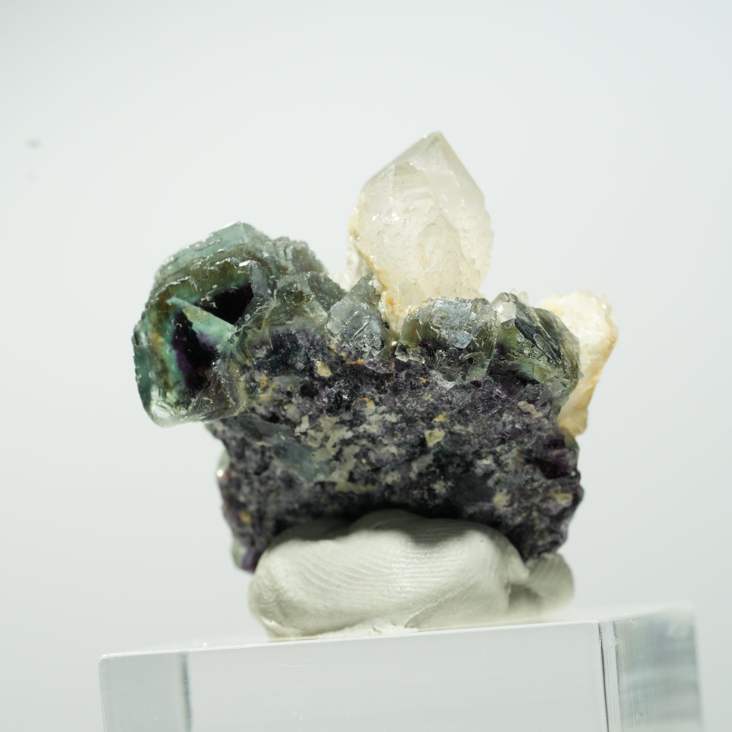 Seltene klare Phantom Fluorit Würfel, Quarz Stufe Okorusu, Namibia 29*29*19mm #13655