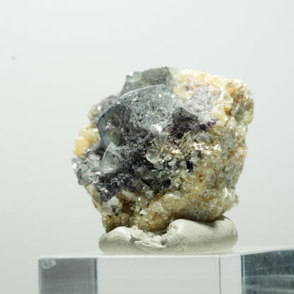 Bunte Phantom Fluorit Würfel, Schörl Turmalin, Muskovit Erongo, Namibia 31*28*19mm #13656