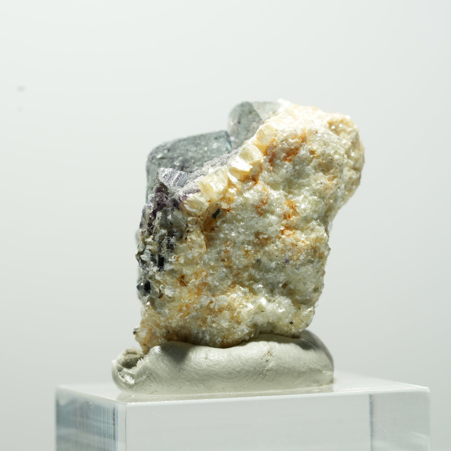 Bunte Phantom Fluorit Würfel, Schörl Turmalin, Muskovit Erongo, Namibia 31*28*19mm #13656
