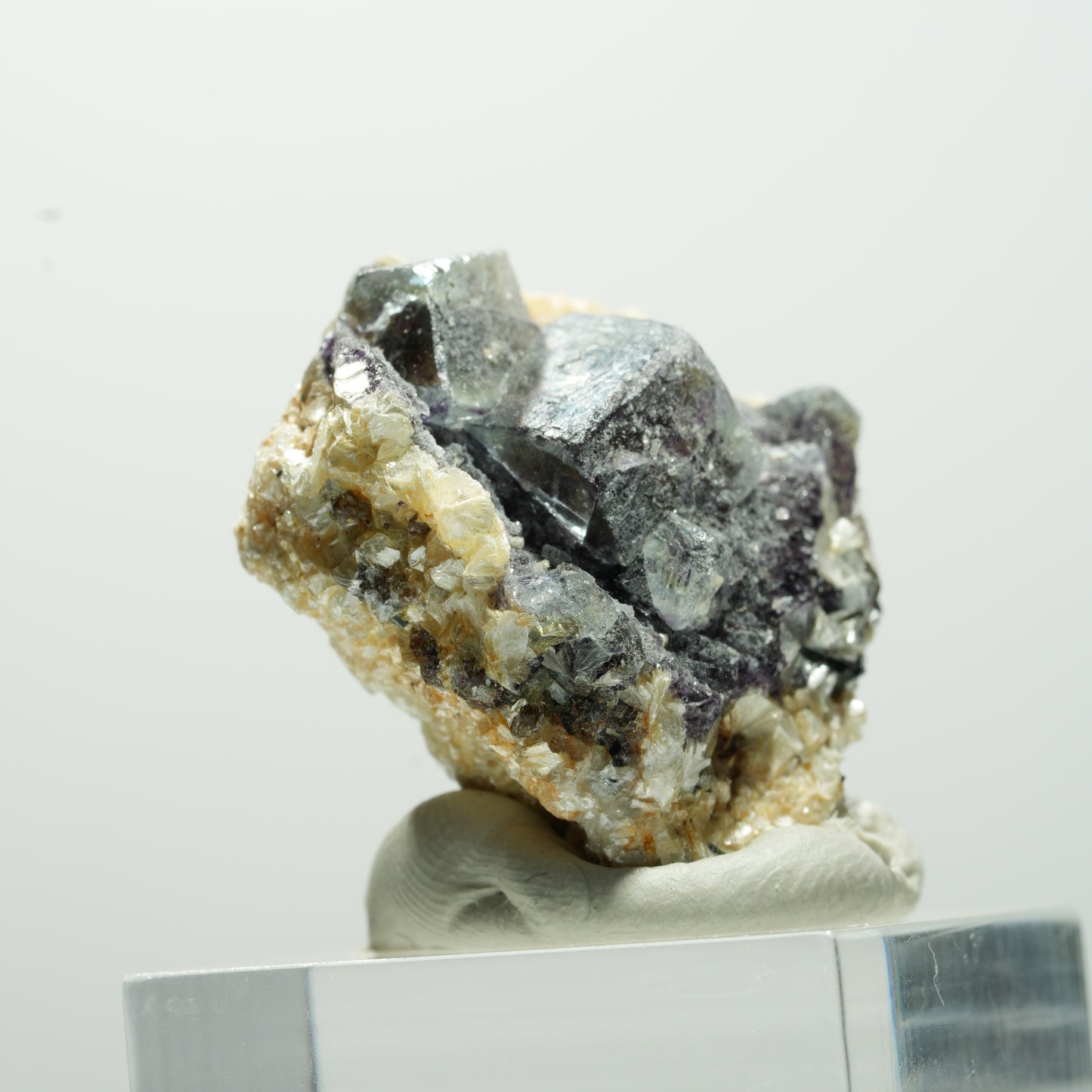 Bunte Phantom Fluorit Würfel, Schörl Turmalin, Muskovit Erongo, Namibia 31*28*19mm #13656
