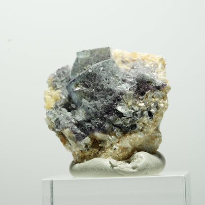 Bunte Phantom Fluorit Würfel, Schörl Turmalin, Muskovit Erongo, Namibia 31*28*19mm #13656