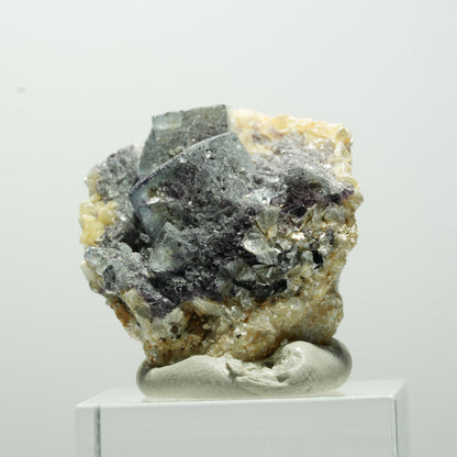 Bunte Phantom Fluorit Würfel, Schörl Turmalin, Muskovit Erongo, Namibia 31*28*19mm #13656