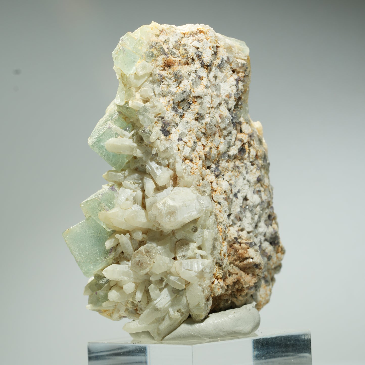 Seltene Phantom Fluorit Würfel, Quarz Stufe Omehane, Namibia 60*45*28mm #13658
