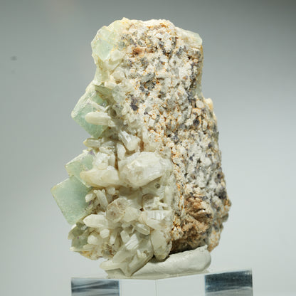 Seltene Phantom Fluorit Würfel, Quarz Stufe Omehane, Namibia 60*45*28mm #13658