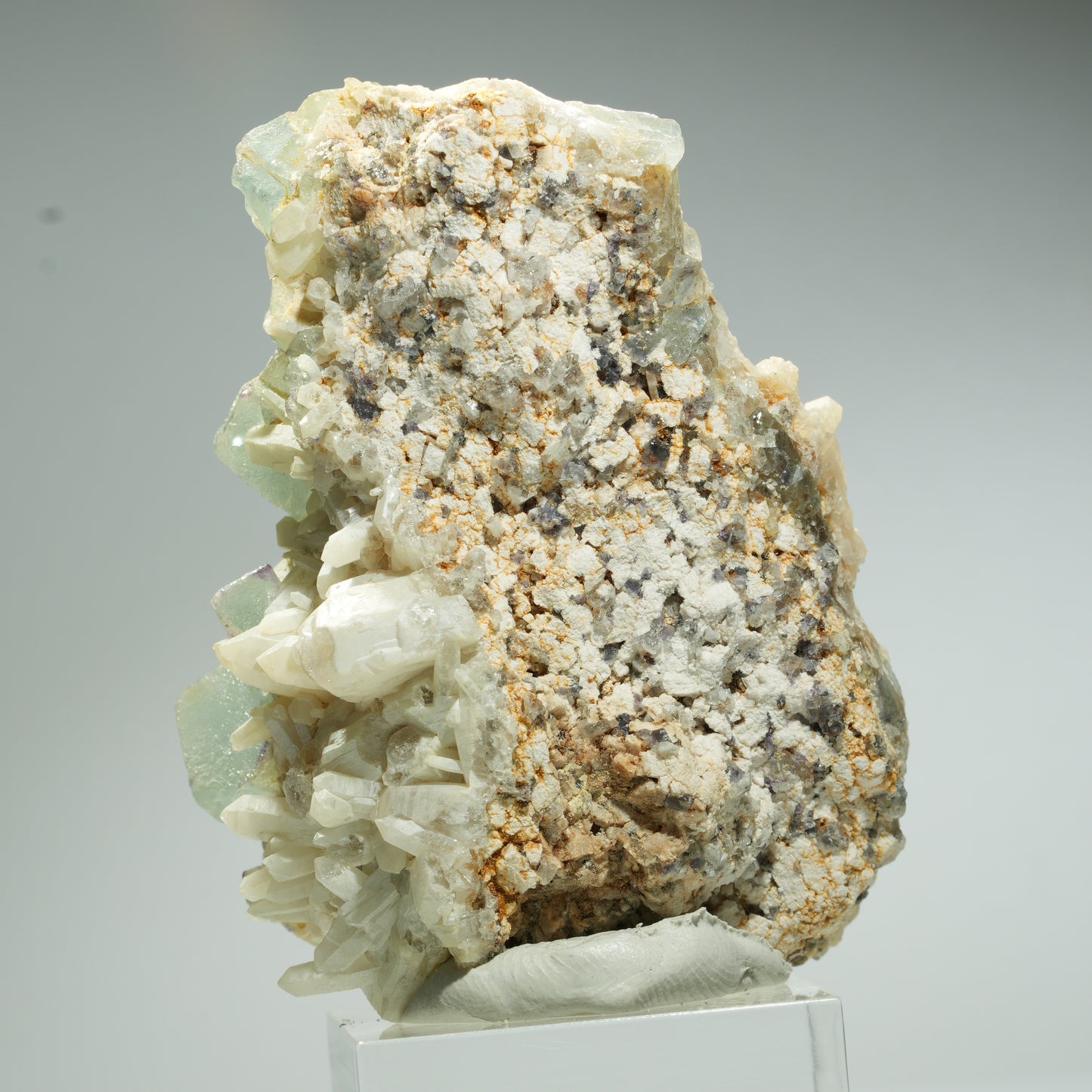 Seltene Phantom Fluorit Würfel, Quarz Stufe Omehane, Namibia 60*45*28mm #13658