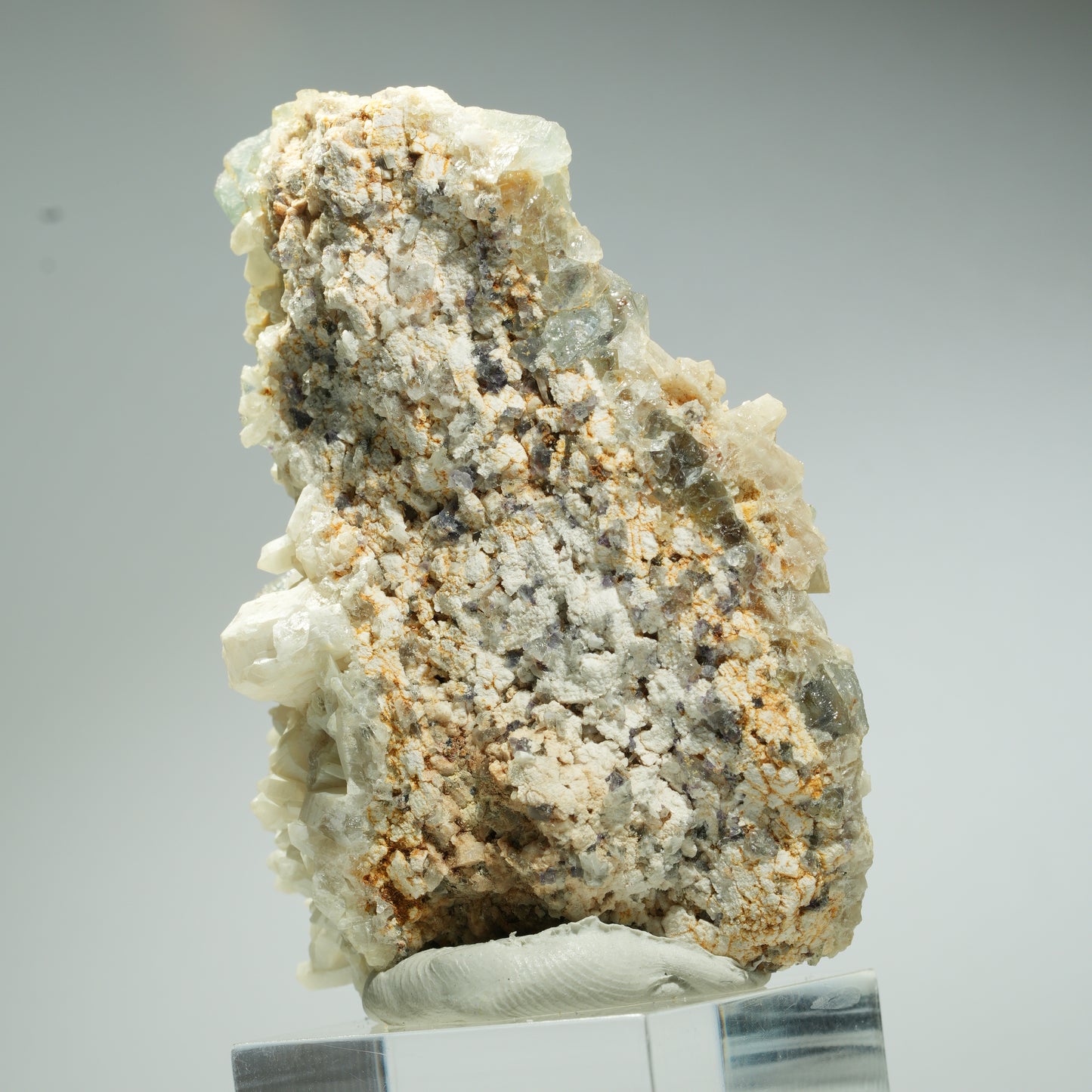 Seltene Phantom Fluorit Würfel, Quarz Stufe Omehane, Namibia 60*45*28mm #13658