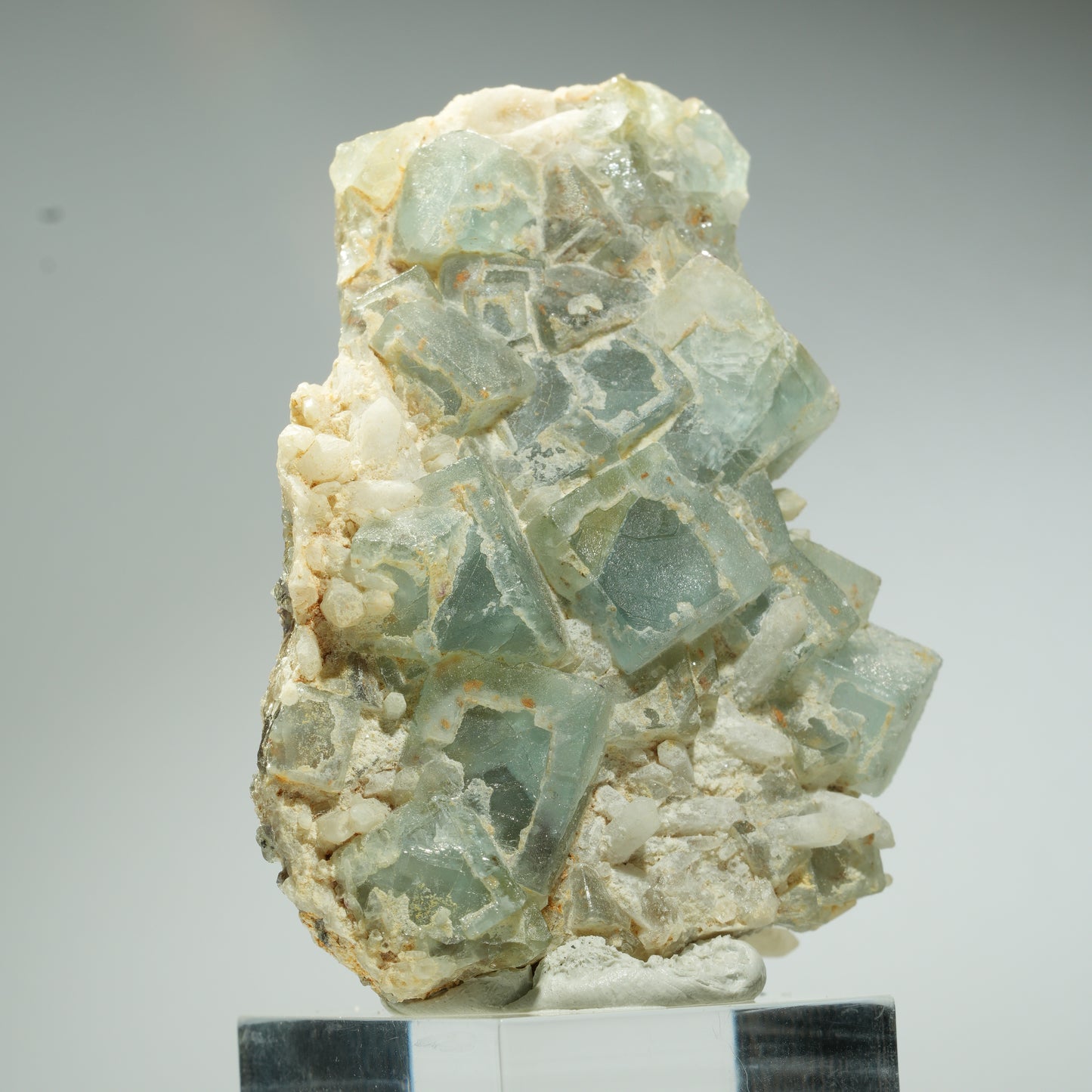 Seltene Phantom Fluorit Würfel, Quarz Stufe Omehane, Namibia 60*45*28mm #13658