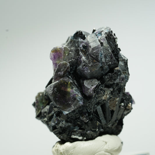 Bunte Phantom Fluorit Würfel, Schörl Turmalin, Muskovit Erongo, Namibia 44*31*29mm #13659