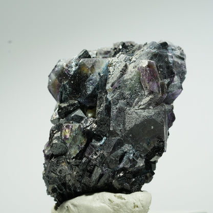 Bunte Phantom Fluorit Würfel, Schörl Turmalin, Muskovit Erongo, Namibia 44*31*29mm #13659
