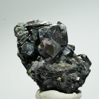 Bunte Phantom Fluorit Würfel, Schörl Turmalin, Muskovit Erongo, Namibia 44*31*29mm #13659
