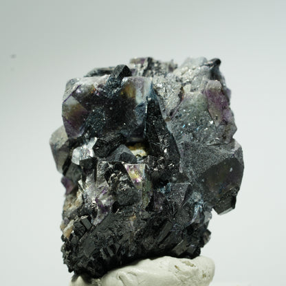 Bunte Phantom Fluorit Würfel, Schörl Turmalin, Muskovit Erongo, Namibia 44*31*29mm #13659