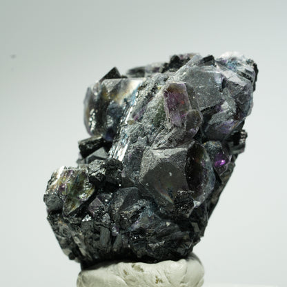 Bunte Phantom Fluorit Würfel, Schörl Turmalin, Muskovit Erongo, Namibia 44*31*29mm #13659