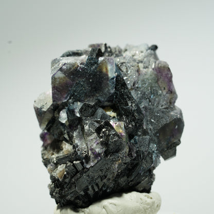 Bunte Phantom Fluorit Würfel, Schörl Turmalin, Muskovit Erongo, Namibia 44*31*29mm #13659