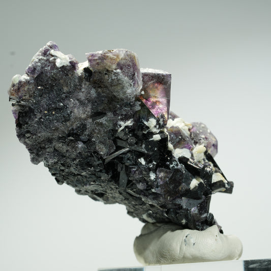 Seltene Phantom Fluorit, Orthoklas, Hyalit Opal Stufe Erongo, Namibia 61*33*29mm #13661