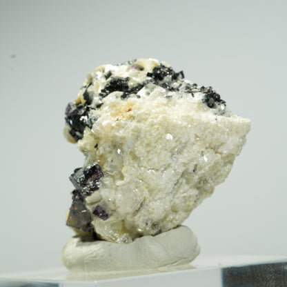 Bunte Phantom Fluorit Würfel, Schörl Turmalin, Muskovit Erongo, Namibia 26*22*19mm #13663