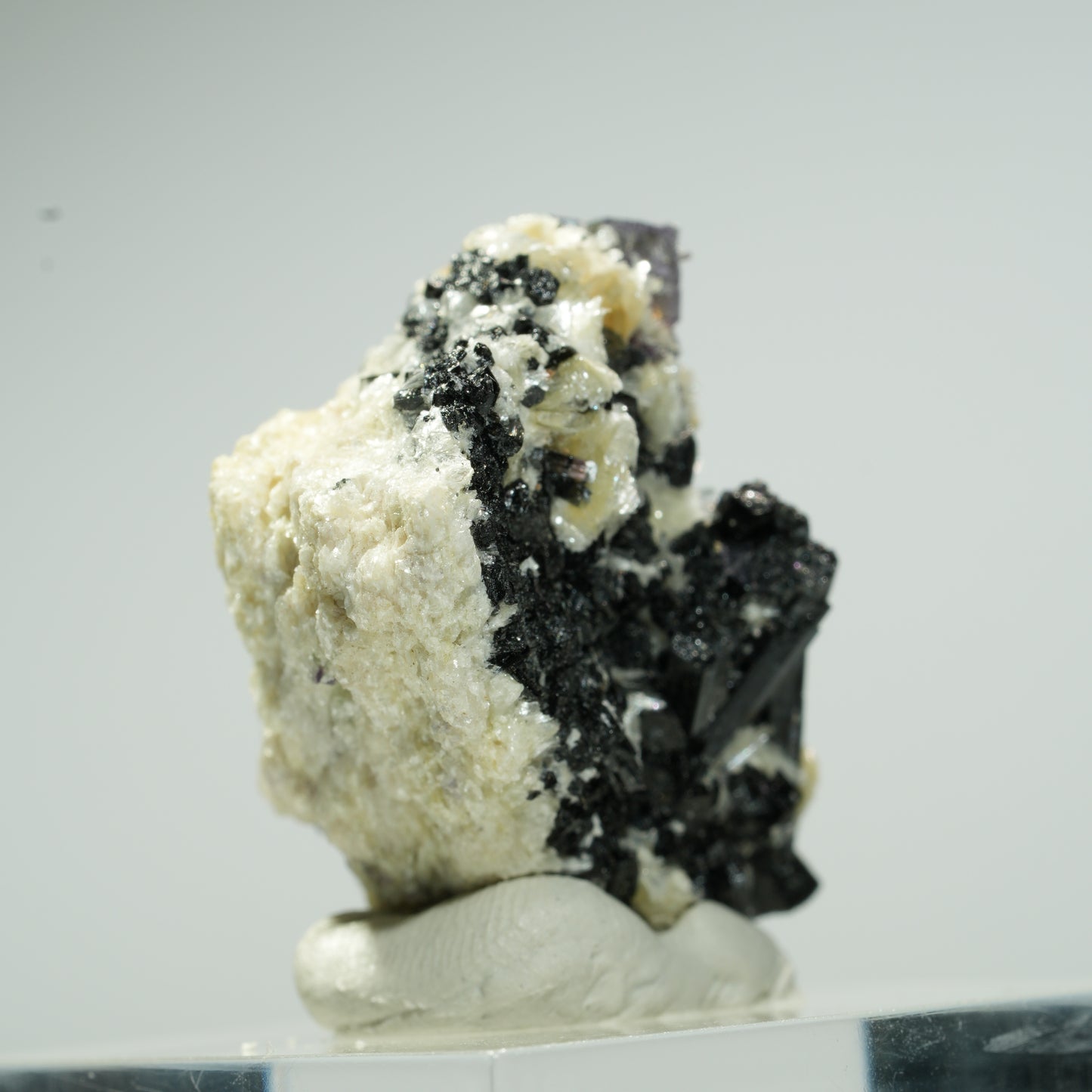 Bunte Phantom Fluorit Würfel, Schörl Turmalin, Muskovit Erongo, Namibia 26*22*19mm #13663